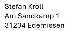 Anschrift und Kontaktdaten